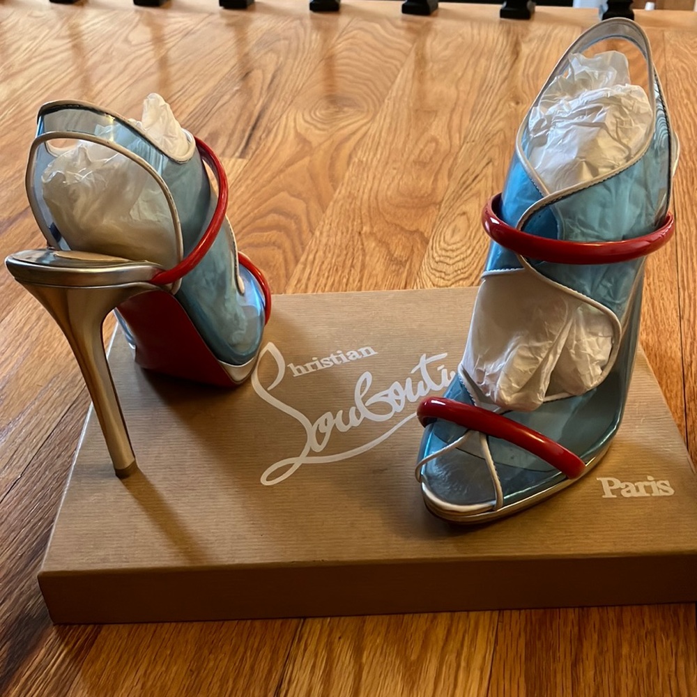 Aqua Ronda 120 PVC/PAT/SPECC Christian louboutin heels.
